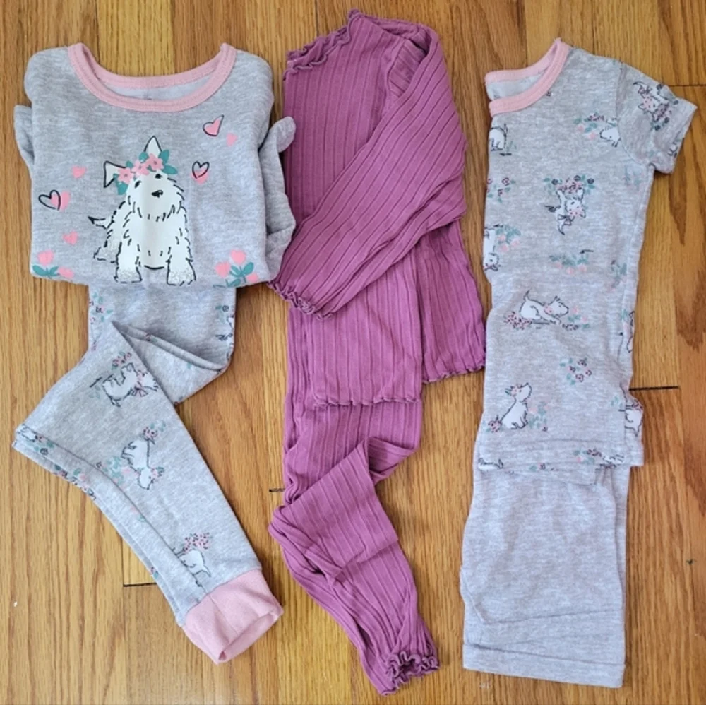 Lot of‎ 3 Toddler Girl Pajamas Size 2T Laura Ashley Vaenait Baby Sleepwear Modal
